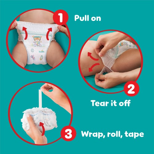 Pampers Baby-Dry Nappy Pants Size 4, 38 Nappies, 9kg-15kg, Essential Pack thumbnail 2