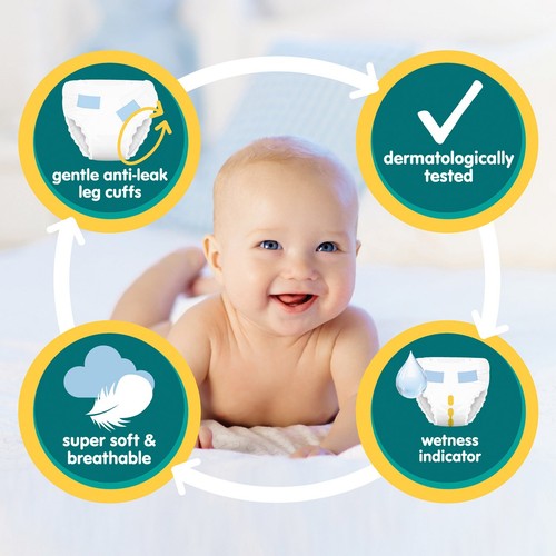 Nutmeg Newborn Nappies Size 3 x 56 Pack thumbnail 3