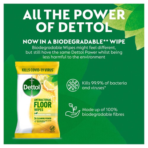 Dettol Antibacterial Floor Wipes Lemon & Lime Extra Large thumbnail 4