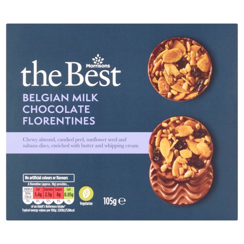 Morrisons The Best Belgian Milk Chocolate Florentines 105g