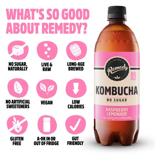 Remedy Kombucha Raspberry Lemonade  thumbnail 4