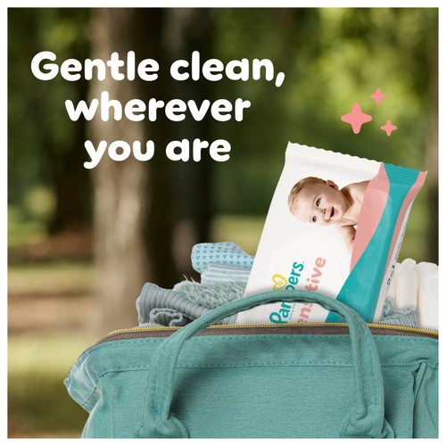Pampers Sensitive 2 In 1 Baby Wipes 12 x 52 Pack thumbnail 2