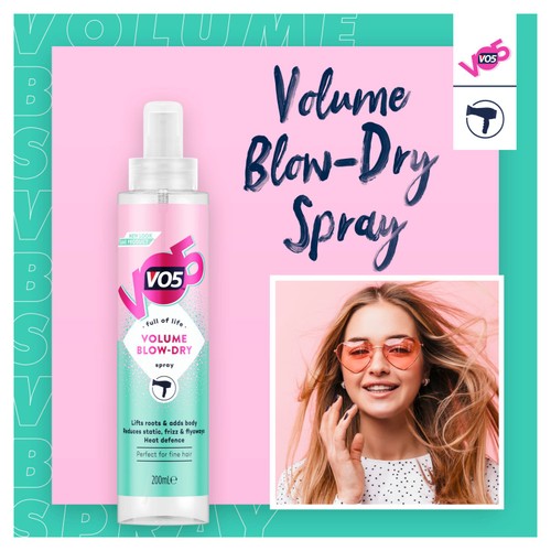 Vo5 Volume Blow Dry Hair Spray 200ml thumbnail 3