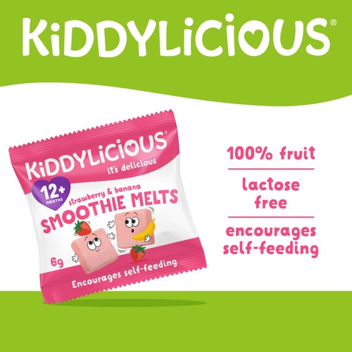Kiddylicious Strawberry & Banana Smoothie Melts Baby Snacks thumbnail 3