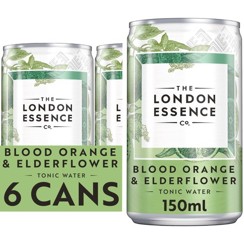 London Essence Co. Blood Orange & Elderflower Tonic Water Cans
