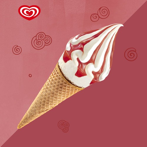 Cornetto Soft Strawberry & Vanilla Ice Cream Cones 4 x 140ml thumbnail 2