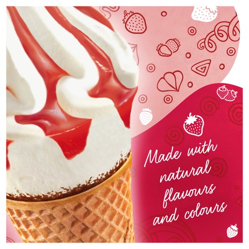 Cornetto Soft Strawberry & Vanilla Ice Cream Cones 4 x 140ml thumbnail 3
