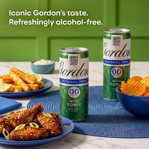 Gordon's Alcohol Free & Tonic With Lime 5% vol 4 x Ready to Drink Can thumbnail 3