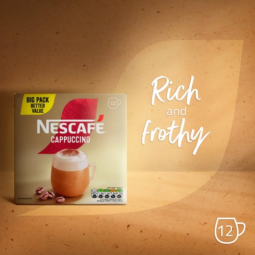 Nescafe Gold Cappuccino Instant Coffee 12 Sachets thumbnail 2