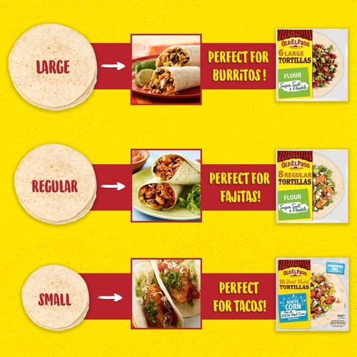 Old El Paso Gluten Free 10 White Corn Tortilla Wraps 208g thumbnail 4
