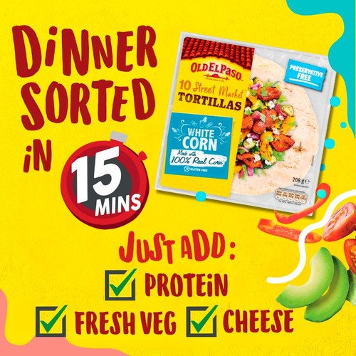 Old El Paso Gluten Free 10 White Corn Tortilla Wraps 208g thumbnail 6