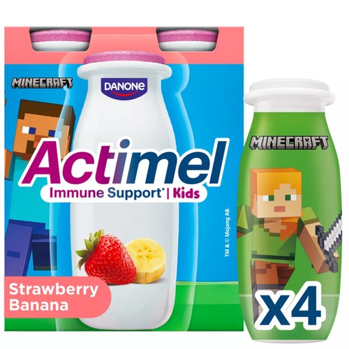 Actimel Kids Strawberry & Banana Yogurt Drinks