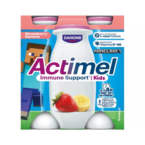 Actimel Kids Strawberry & Banana Yogurt Drinks thumbnail 2
