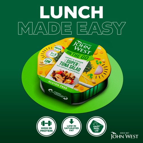 John West On The Go Honey & Ginger Super Tuna Salad Gluten Free (220g) thumbnail 2