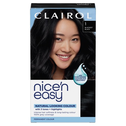 Clairol Nice n Easy Creme Permanent Hair Dye - 1 Blackest Black