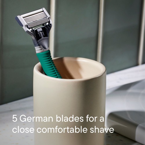 Harry's 5 Blade Cartridge And Handle Tropical Green 1 Pack thumbnail 2