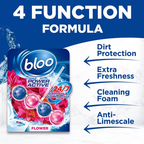 Bloo Power Active Flowers Twin Toilet Rim Block thumbnail 3