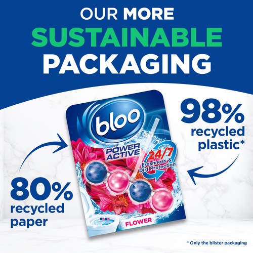 Bloo Power Active Flowers Twin Toilet Rim Block thumbnail 4