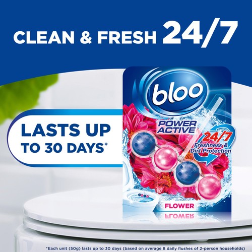 Bloo Power Active Flowers Twin Toilet Rim Block thumbnail 5