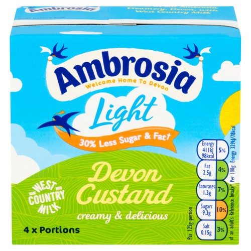 Ambrosia Light Low Fat & Reduced Sugar Custard Dessert Carton 500g thumbnail 2