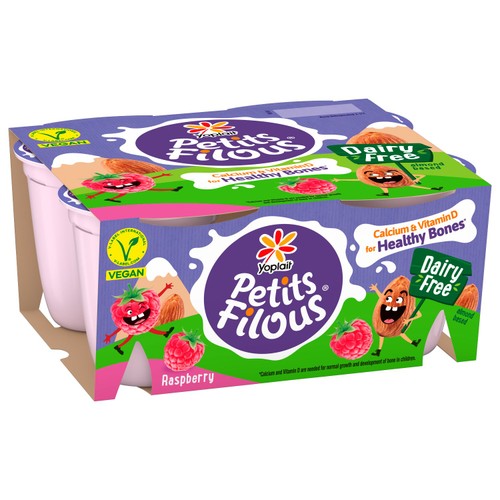 Petits Filous Kids Dairy Free Raspberry Yoghurt Pots 