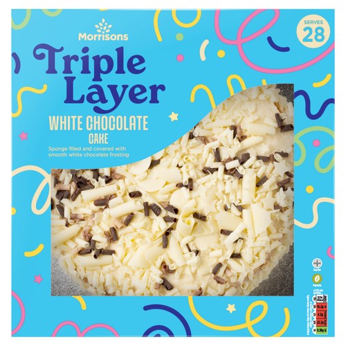 Morrisons Triple Layer White Chocolate Extravaganza Cake Serves 28