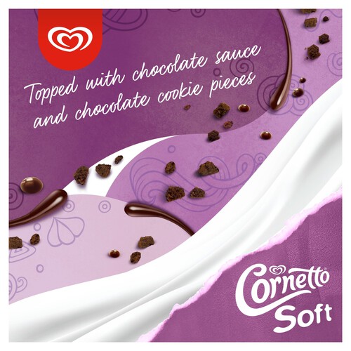 Cornetto Soft Cookies & Chocolate Ice Cream Cones 4 x 140ml thumbnail 4