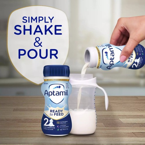 Aptamil 2 Follow On Baby Milk Formula Liquid Ready to Drink   6 x 200ml thumbnail 4