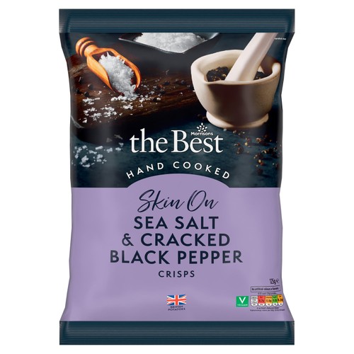Morrisons The Best Skin On Sea Salt & Black Pepper Crisps   125g thumbnail 2