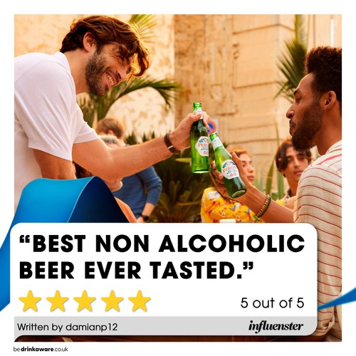 Peroni Nastro Azzurro Alcohol Free 0% Beer Lager Bottles 4x330ml thumbnail 3