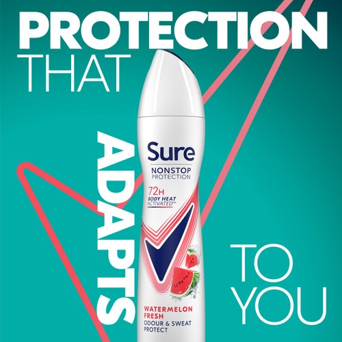 Sure Antiperspirant Deodorant Nonstop Protection Watermelon & Cactus 250ml thumbnail 2