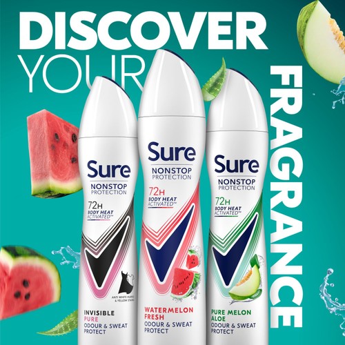 Sure Antiperspirant Deodorant Nonstop Protection Watermelon & Cactus 250ml thumbnail 6