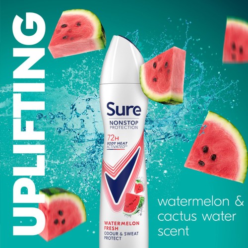 Sure Antiperspirant Deodorant Nonstop Protection Watermelon & Cactus 250ml thumbnail 9
