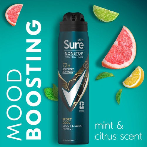 Sure Sport Cool Anti Perspirant Nonstop Deodorant Sport 250ml thumbnail 6