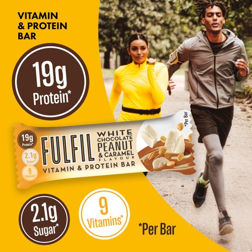 Fulfil White Chocolate Peanut & Caramel Flavour Vitamin & Protein Bar 55g thumbnail 3