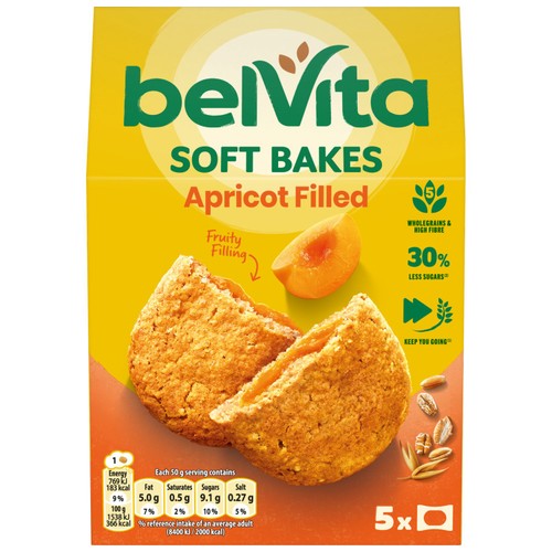 Belvita Soft Bakes Apricot Filled Cereal Snack Bars Multipack thumbnail 2