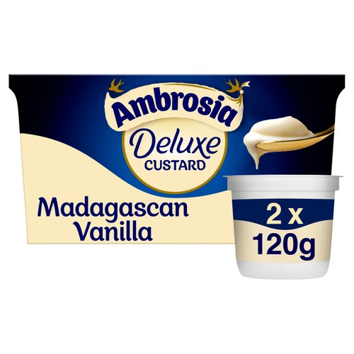 Ambrosia Deluxe Madagascan Vanilla Custard Dessert Snack Pots 2 x 120g