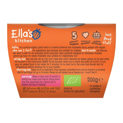 Ella's Kitchen Organic Cheesy Veg Pasta Toddler Tray Meal 12+ Months thumbnail 3