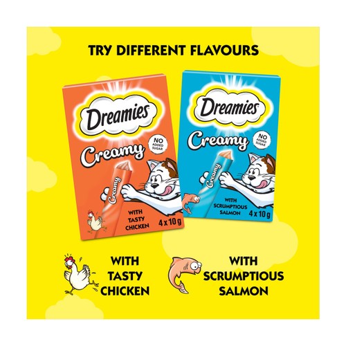 Dreamies Creamy No Sugar Cat Treats With Chicken  thumbnail 6