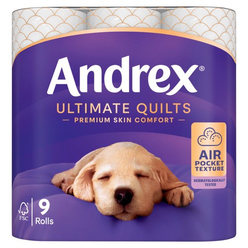 Andrex Ultimate Quilts Toilet Tissue 9 Pack thumbnail 2