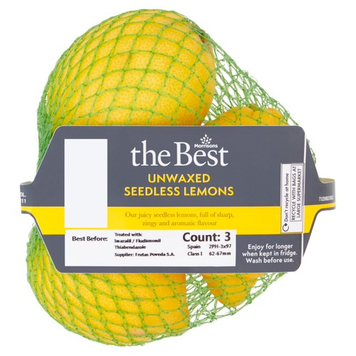 Morrisons The Best Seedless Unwaxed Lemons 3 Pack