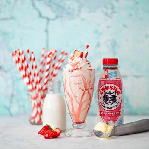 Crusha No Added Sugar Strawberry Flavour Milkshake Mix 500ml thumbnail 4