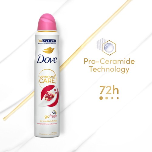 Dove Advanced Antiperspirant Deodorant Pomegranate Aerosol 200ml thumbnail 2