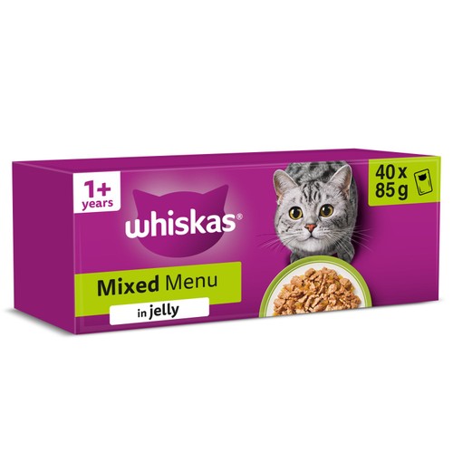 Whiskas 1+ Cat Pouches Fish & Meaty Selection in Jelly Mega Pack