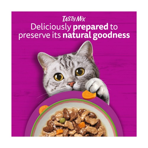 Whiskas 1+ Chef's Choice Mix Adult Wet Cat Food Pouches in Gravy thumbnail 3