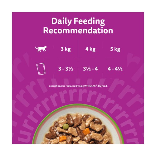 Whiskas 1+ Chef's Choice Mix Adult Wet Cat Food Pouches in Gravy thumbnail 4