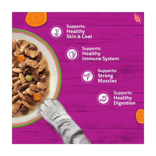 Whiskas 1+ Chef's Choice Mix Adult Wet Cat Food Pouches in Gravy thumbnail 5