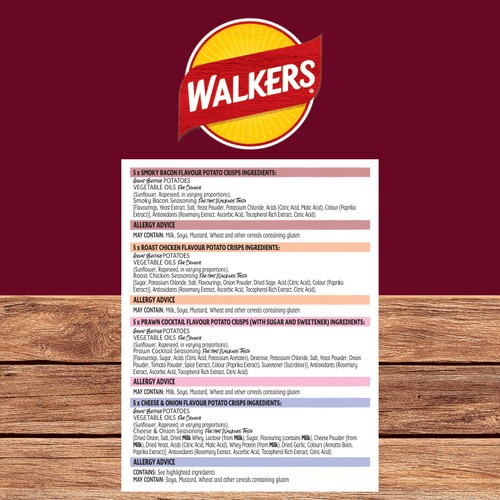 Walkers Meaty Variety Multipack Crisps Box 20 x 25g thumbnail 3