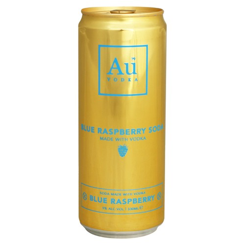 Au Vodka Blue Raspberry Soda Can 330ml