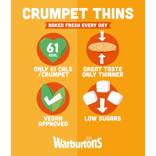 Warburtons Crumpet Thins thumbnail 4